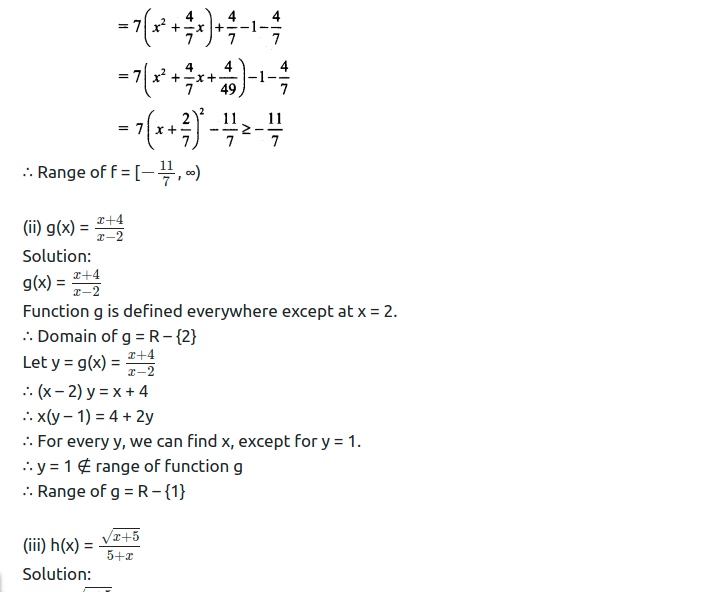 Maharashtra Board Solutions Class 11-Arts & Science Maths (Part 2): Chapter 6- Functions Ex 6.1