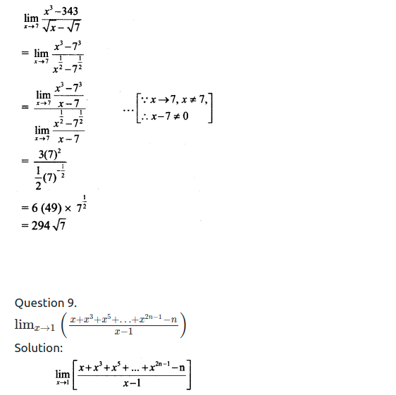 Maharashtra Board Solutions Class 11-Arts & Science Maths (Part 2): Chapter 7- Limits Ex 7.1
