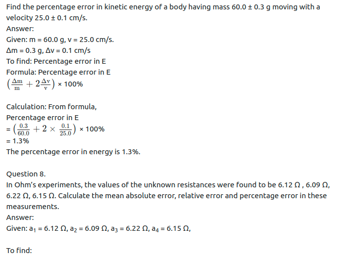 Maharashtra Board Solutions Class 11-Physics: Chapter 1- Units and Measurements 
