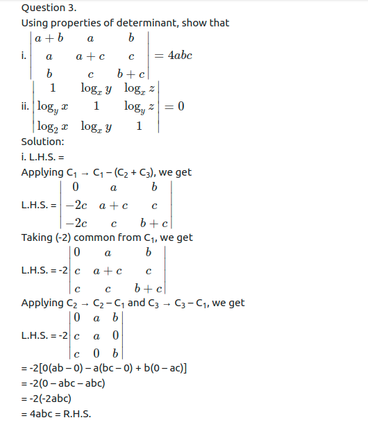 Maharashtra Board Solutions Class 11-Arts & Science Maths (Part 1): Chapter 4- Determinants and Matrices Ex 4.2