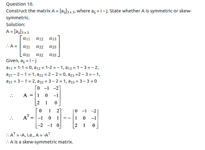 Maharashtra Board Solutions Class 11-Arts & Science Maths (Part 1): Chapter 4- Determinants and Matrices Ex 4.7