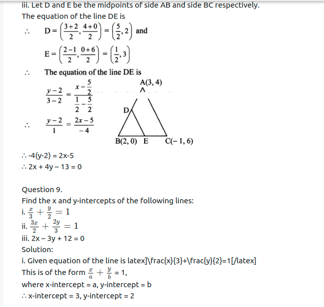 Maharashtra Board Solutions Class 11-Arts & Science Maths (Part 1): Chapter 5- Straight Line Ex . 5.2
