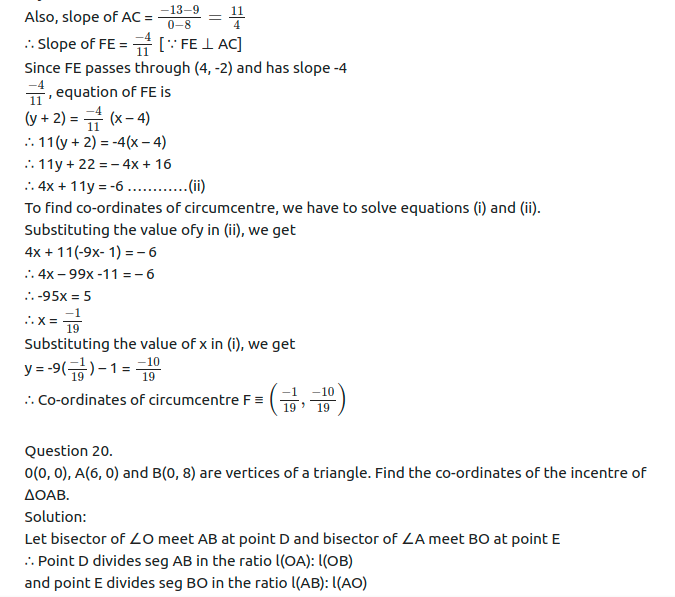 Maharashtra Board Solutions Class 11-Arts & Science Maths (Part 1): Chapter 5- Straight Line Ex . 5.3