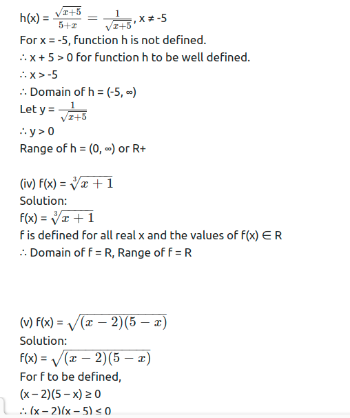 Maharashtra Board Solutions Class 11-Arts & Science Maths (Part 2): Chapter 6- Functions Ex 6.1