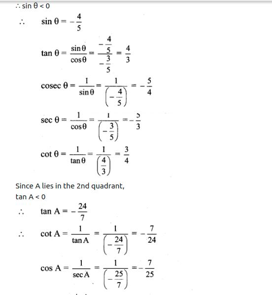 Maharashtra Board Solutions Class 11-Arts & Science Maths (Part 1): Chapter 2- Trigonometry – I Ex 2.1