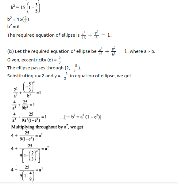 Maharashtra Board Solutions Class 11-Arts & Science Maths (Part 1): Chapter 7- Conic Sections Ex 7.2