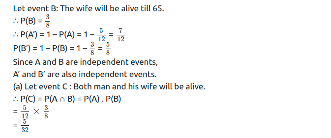 Maharashtra Board Solutions Class 11-Arts & Science Maths (Part 1): Chapter 9- Probability Ex 9.3