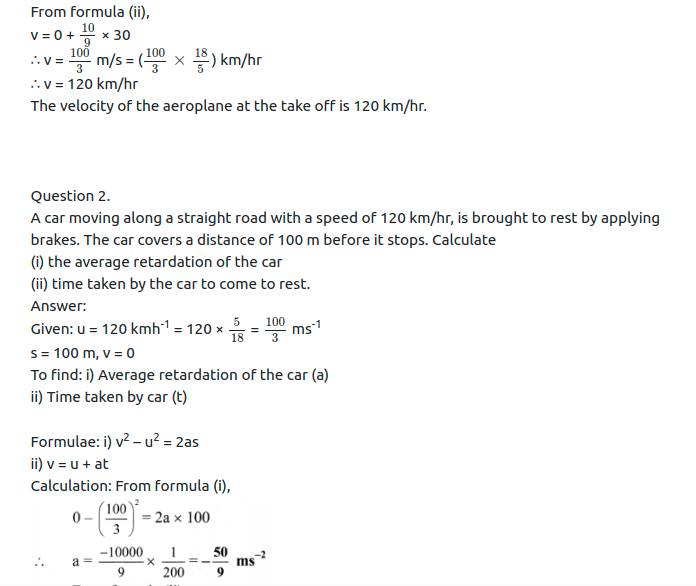 Maharashtra Board Solutions Class 11-Physics: Chapter 4- Laws of Motion