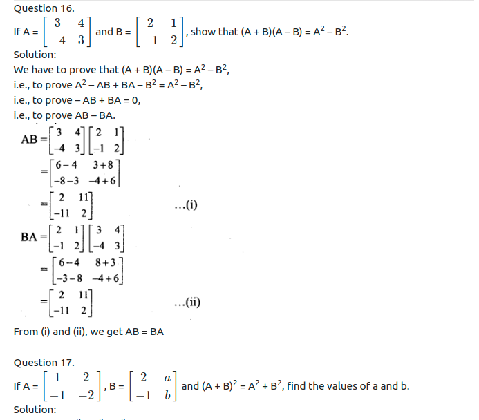 Maharashtra Board Solutions Class 11-Arts & Science Maths (Part 1): Chapter 4- Determinants and Matrices Ex 4.6