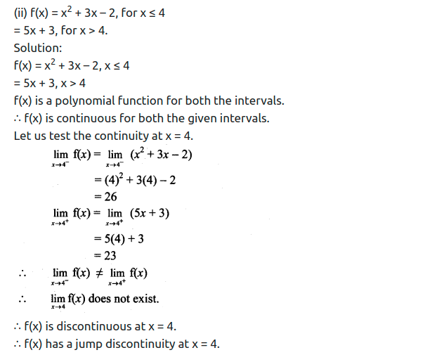 Maharashtra Board Solutions Class 11-Arts & Science Maths (Part 2): Chapter 8- Continuity Ex 8.1