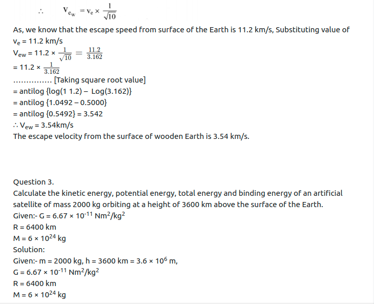 Maharashtra Board Solutions Class 11-Physics: Chapter 5- Gravitation