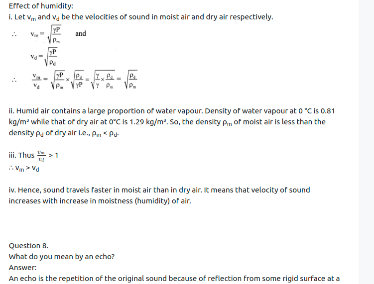Maharashtra Board Solutions Class 11-Physics: Chapter 8- Sound