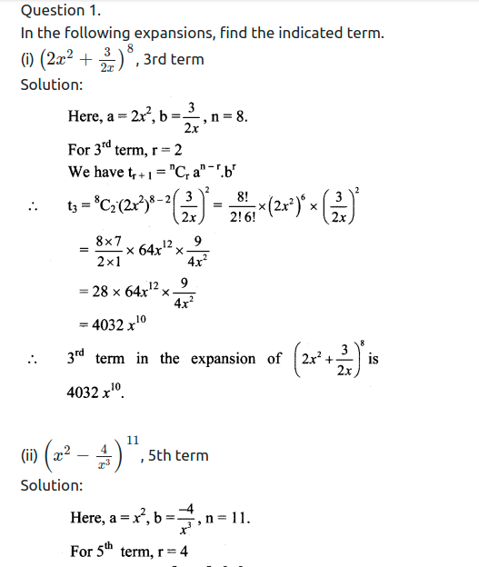 Maharashtra Board Solutions Class 11-Arts & Science Maths (Part 2): Chapter 4- Methods of Induction and Binomial Theorem Ex 4.3