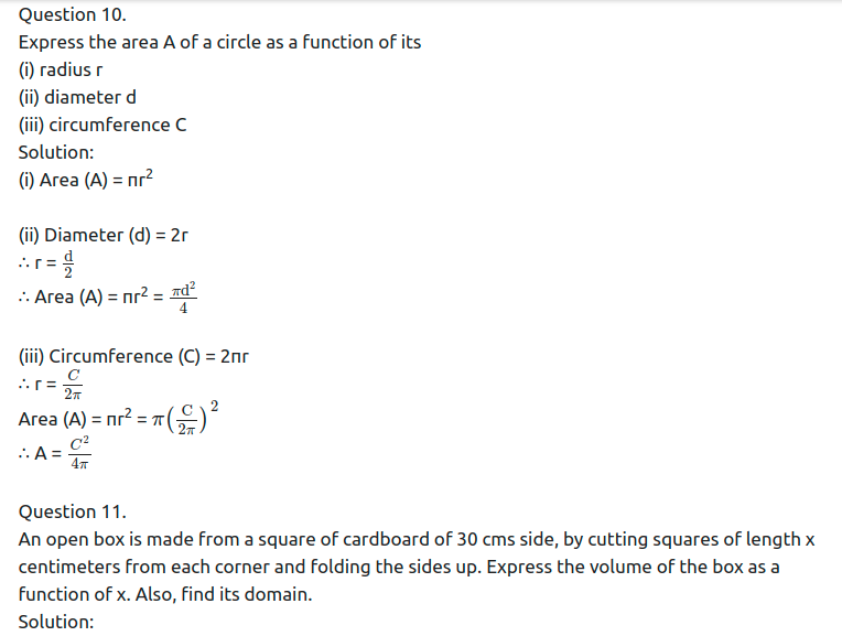 Maharashtra Board Solutions Class 11-Arts & Science Maths (Part 2): Chapter 6- Functions Ex 6.1