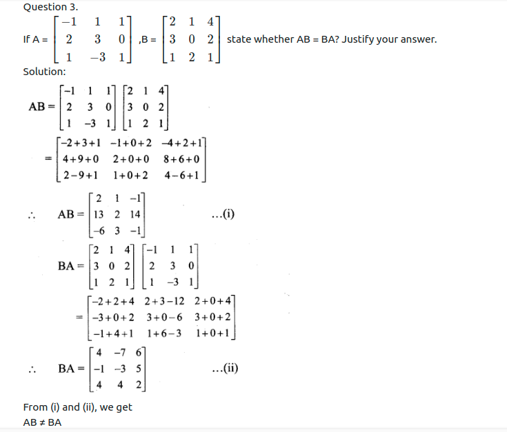 Maharashtra Board Solutions Class 11-Arts & Science Maths (Part 1): Chapter 4- Determinants and Matrices Ex 4.6