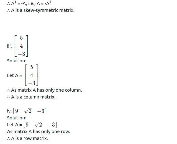 Maharashtra Board Solutions Class 11-Arts & Science Maths (Part 1): Chapter 4- Determinants and Matrices Ex 4.7