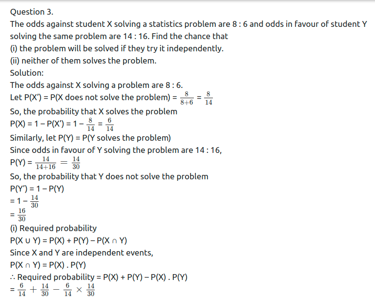 Maharashtra Board Solutions Class 11-Arts & Science Maths (Part 1): Chapter 9- Probability Ex 9.5