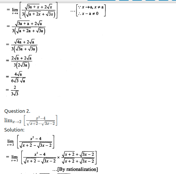 Maharashtra Board Solutions Class 11-Arts & Science Maths (Part 2): Chapter 7- Limits Ex 7.3