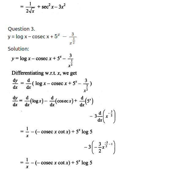 Maharashtra Board Solutions Class 11-Arts & Science Maths (Part 2): Chapter 9- Differentiation Ex 9.2