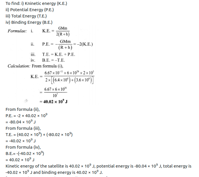 Maharashtra Board Solutions Class 11-Physics: Chapter 5- Gravitation