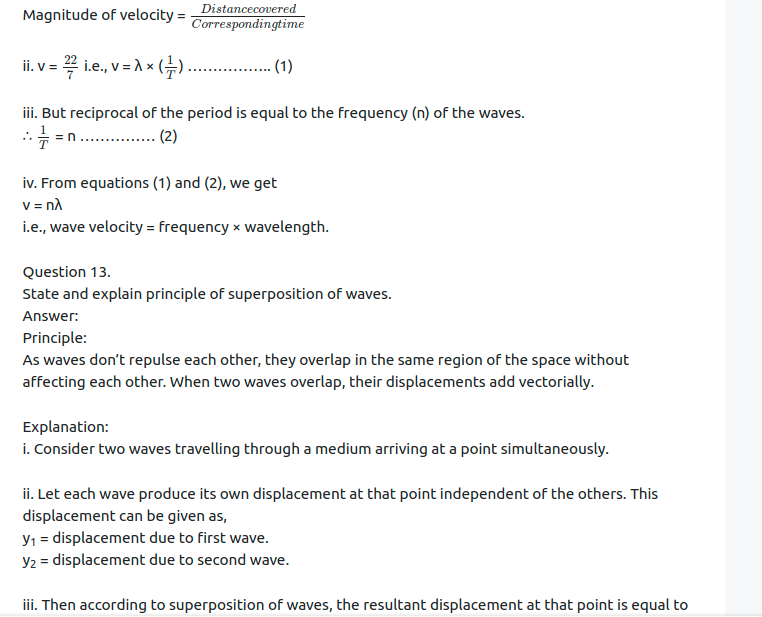 Maharashtra Board Solutions Class 11-Physics: Chapter 8- Sound