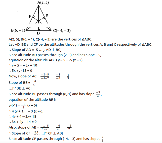 Maharashtra Board Solutions Class 11-Arts & Science Maths (Part 1): Chapter 5- Straight Line Ex . 5.2