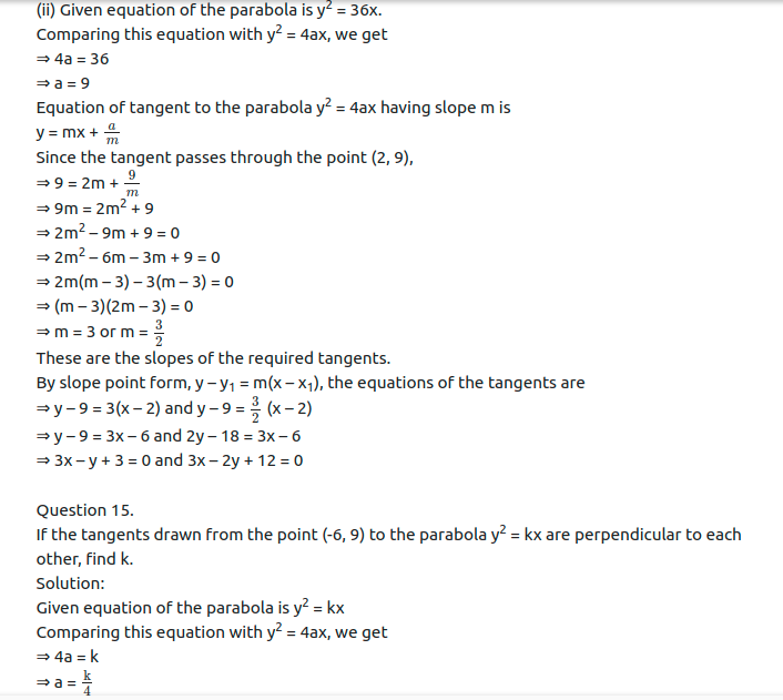 Maharashtra Board Solutions Class 11-Arts & Science Maths (Part 1): Chapter 7- Conic Sections Ex 7.1