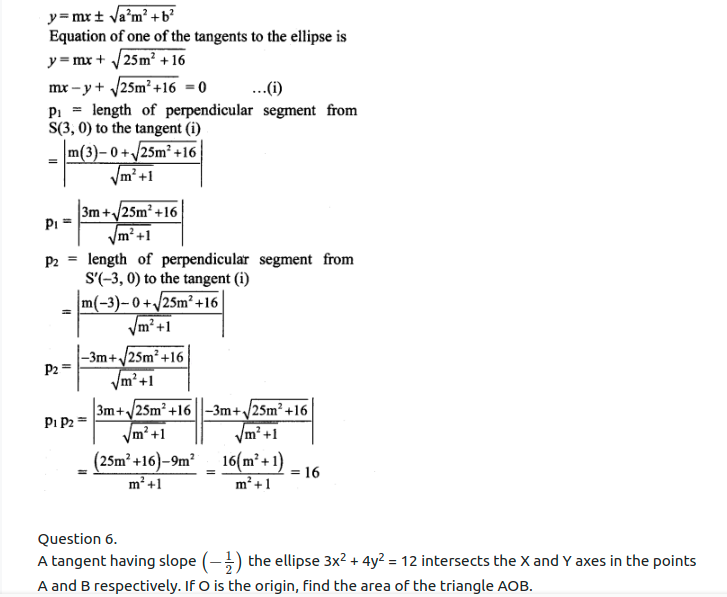Maharashtra Board Solutions Class 11-Arts & Science Maths (Part 1): Chapter 7- Conic Sections Ex 7.2