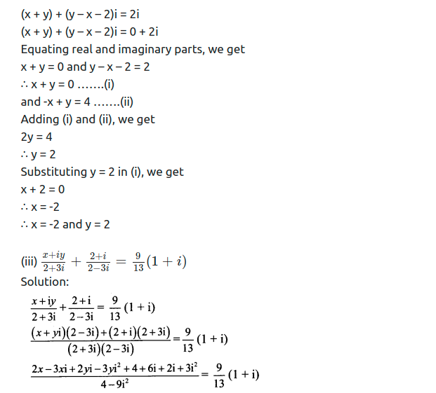 Maharashtra Board Solutions Class 11-Arts & Science Maths (Part 2): Chapter 1- Complex Numbers Ex 1.1
