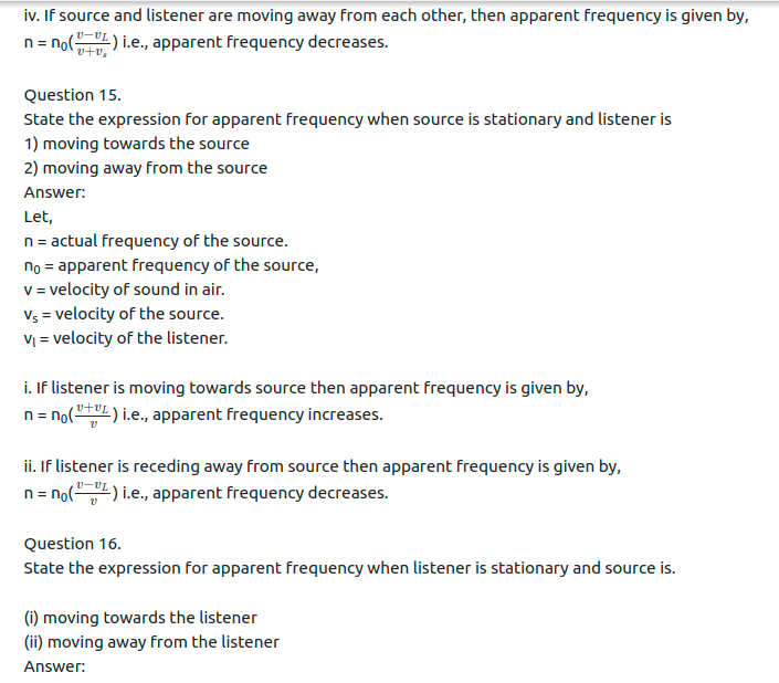 Maharashtra Board Solutions Class 11-Physics: Chapter 8- Sound