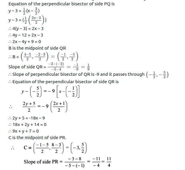 Maharashtra Board Solutions Class 11-Arts & Science Maths (Part 1): Chapter 5- Straight Line Ex . 5.2