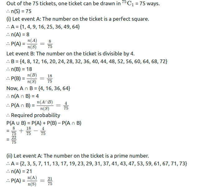 Maharashtra Board Solutions Class 11-Arts & Science Maths (Part 1): Chapter 9- Probability Ex 9.2