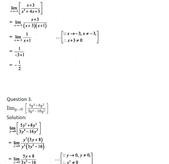 Maharashtra Board Solutions Class 11-Arts & Science Maths (Part 2): Chapter 7- Limits Ex 7.2