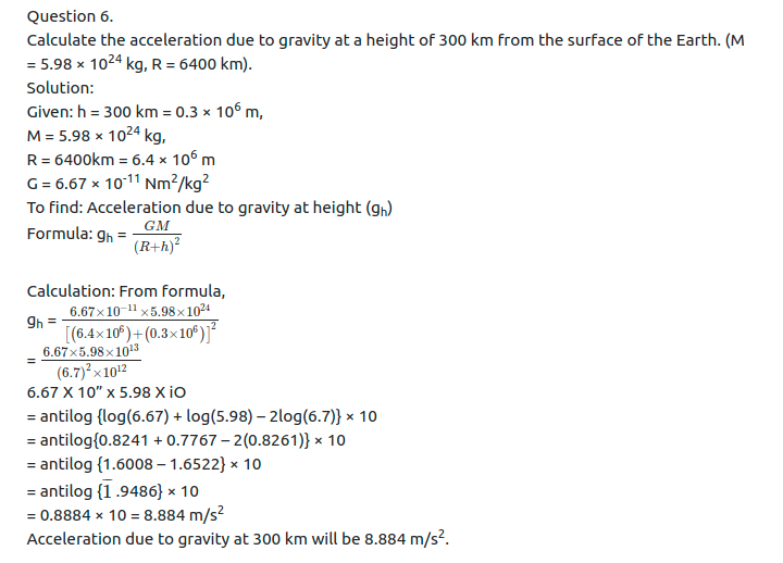 Maharashtra Board Solutions Class 11-Physics: Chapter 5- Gravitation