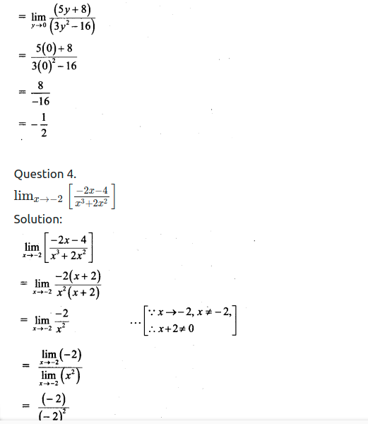 Maharashtra Board Solutions Class 11-Arts & Science Maths (Part 2): Chapter 7- Limits Ex 7.2