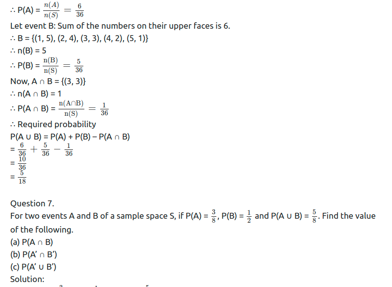 Maharashtra Board Solutions Class 11-Arts & Science Maths (Part 1): Chapter 9- Probability Ex 9.2