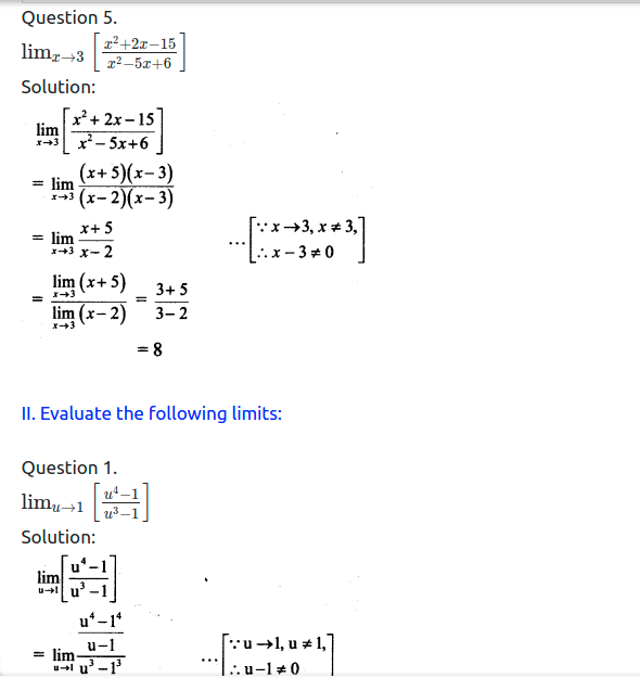 Maharashtra Board Solutions Class 11-Arts & Science Maths (Part 2): Chapter 7- Limits Ex 7.2
