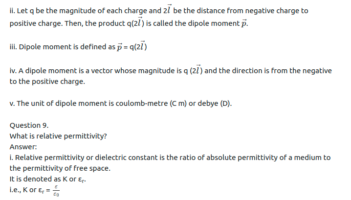 Maharashtra Board Solutions Class 11-Physics: Chapter 10- Electrostatics