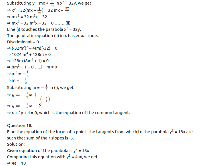 Maharashtra Board Solutions Class 11-Arts & Science Maths (Part 1): Chapter 7- Conic Sections Ex 7.1