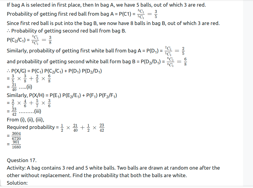 Maharashtra Board Solutions Class 11-Arts & Science Maths (Part 1): Chapter 9- Probability Ex 9.3