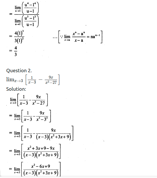 Maharashtra Board Solutions Class 11-Arts & Science Maths (Part 2): Chapter 7- Limits Ex 7.2