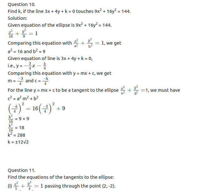 Maharashtra Board Solutions Class 11-Arts & Science Maths (Part 1): Chapter 7- Conic Sections Ex 7.2