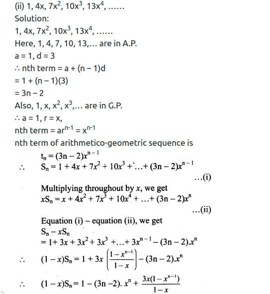 Maharashtra Board Solutions Class 11-Arts & Science Maths (Part 2): Chapter 2- Sequences and Series Ex. 2.5