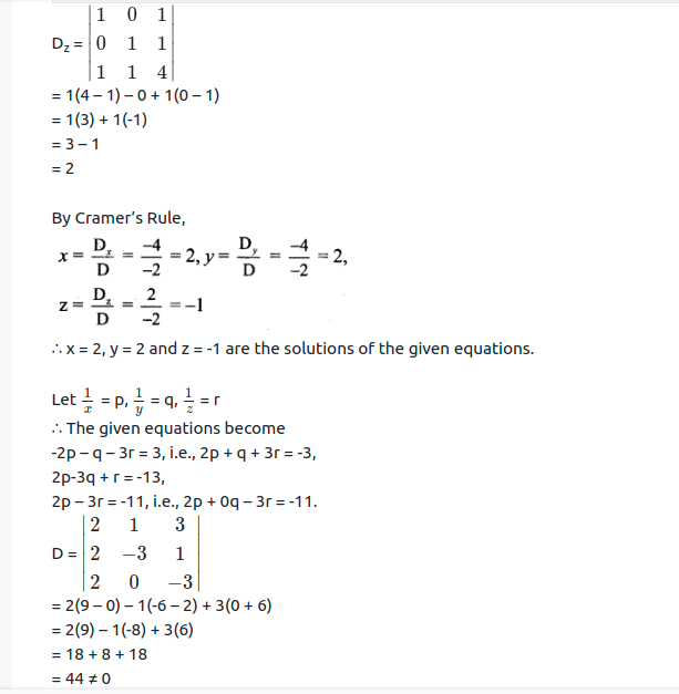 Maharashtra Board Solutions Class 11-Arts & Science Maths (Part 1): Chapter 4- Determinants and Matrices Ex 4.3