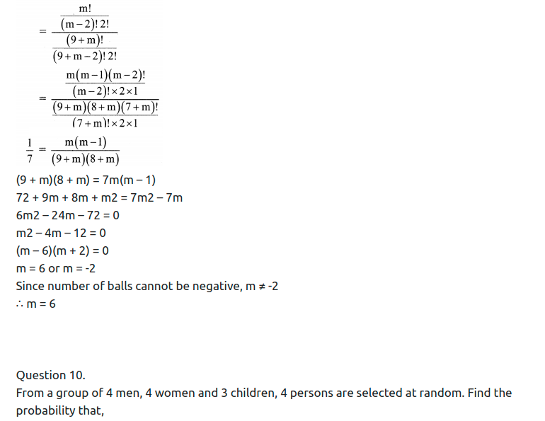 Maharashtra Board Solutions Class 11-Arts & Science Maths (Part 1): Chapter 9- Probability Ex 9.2