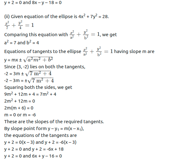 Maharashtra Board Solutions Class 11-Arts & Science Maths (Part 1): Chapter 7- Conic Sections Ex 7.2