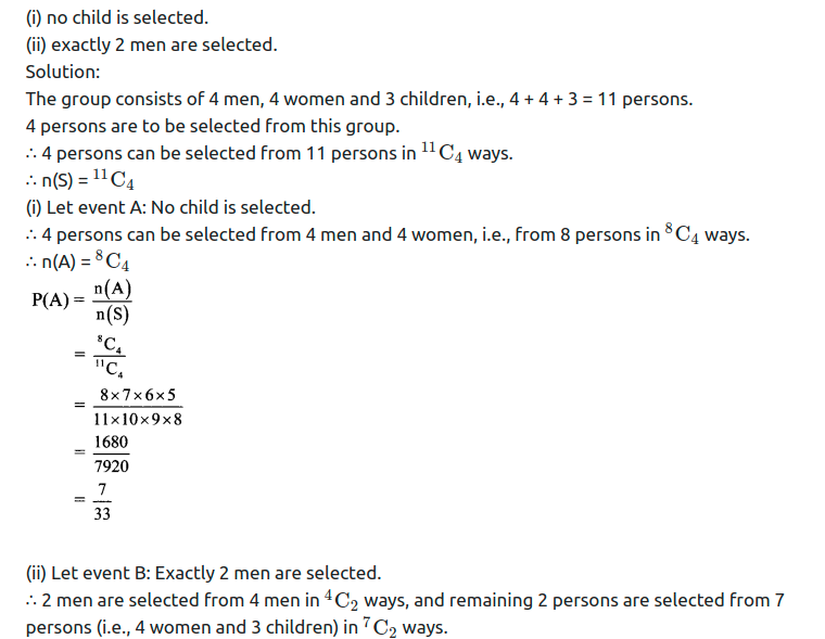 Maharashtra Board Solutions Class 11-Arts & Science Maths (Part 1): Chapter 9- Probability Ex 9.2