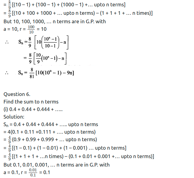 Maharashtra Board Solutions Class 11-Arts & Science Maths (Part 2): Chapter 2- Sequences and Series Ex. 2.2
