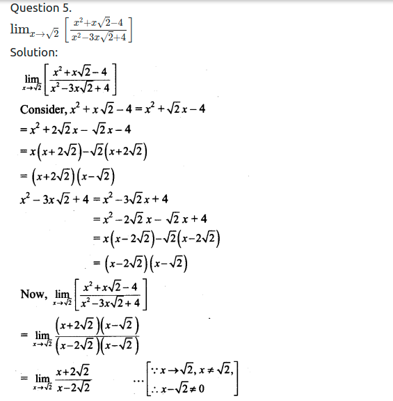 Maharashtra Board Solutions Class 11-Arts & Science Maths (Part 2): Chapter 7- Limits Ex 7.2