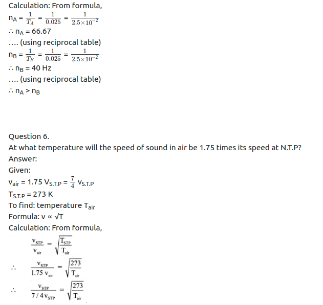 Maharashtra Board Solutions Class 11-Physics: Chapter 8- Sound